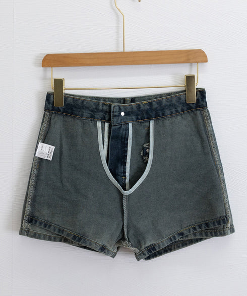 デニムスカパン キュロットスカート韓国風 ミニスカパン デニムスカート ハイウエストデニムショートパンツ ストリート系チラ見せ防止タイトスカート 美脚美尻ボトムス 84GZYM-005